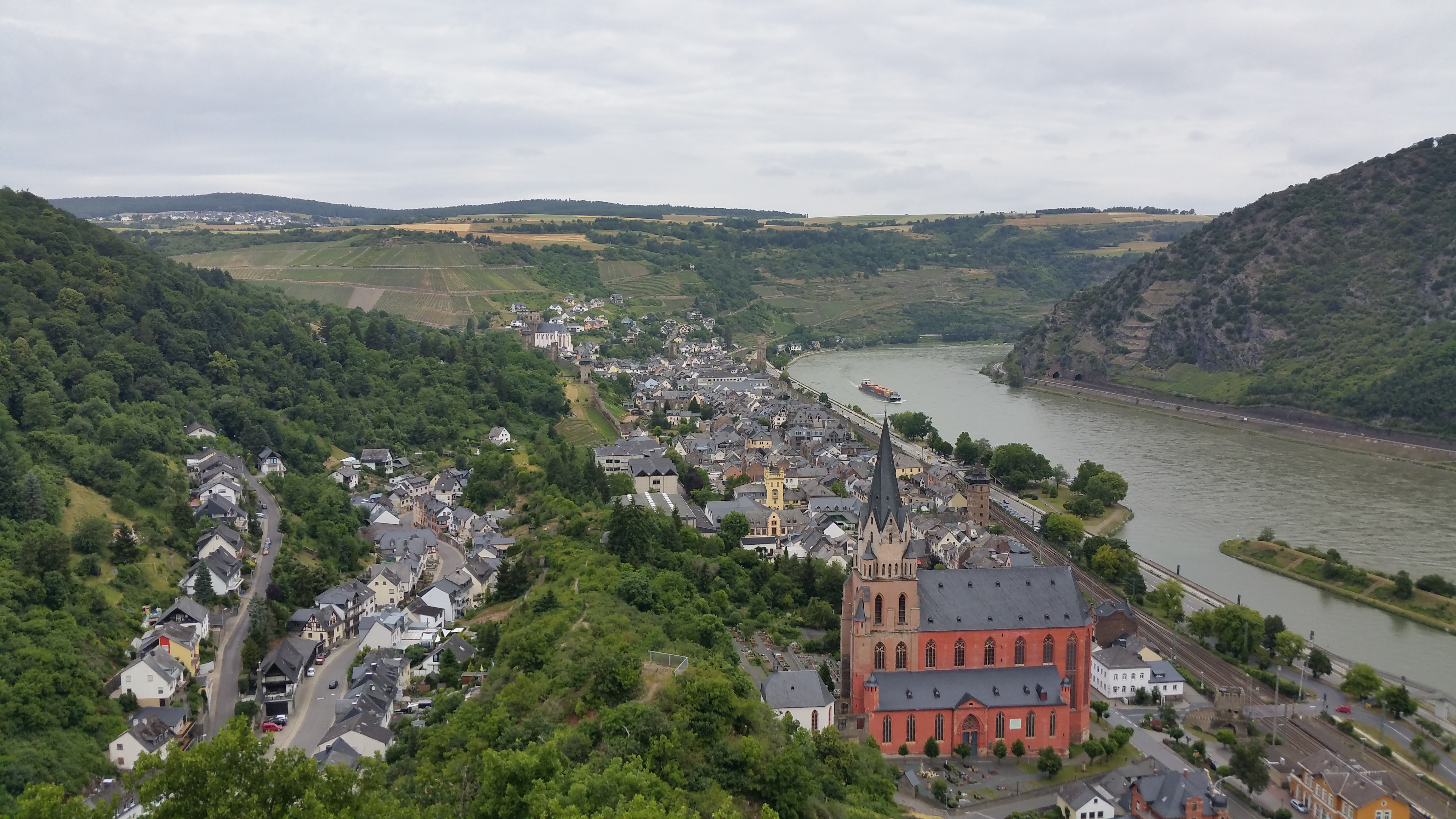 Blick von der Schönburg auf die Stadt Oberwesel 